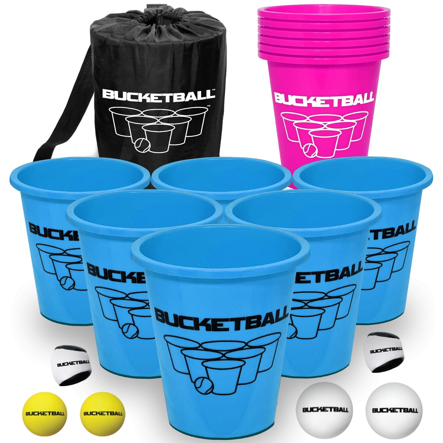 BucketBall: Team Colors Outdoor Game Set - Ultimate Yard Pong